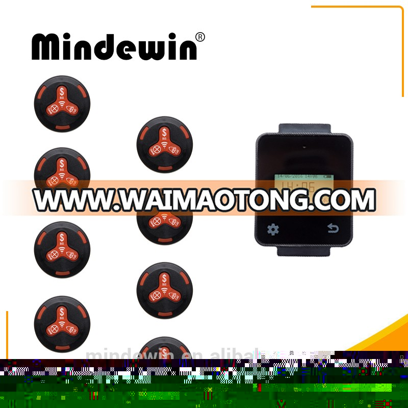 Mindewin Intelligent System Touch Screen Wireless Wrist Watch Pager And Quecing Call Button