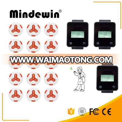 Mindewin Intelligent System Touch Screen Wireless Wrist Watch Pager And Quecing Call Button